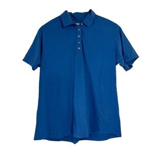 ECO Polo Shirt XL Royal Blue‎ Organic Cotton Collar Button Comfort Career Casual